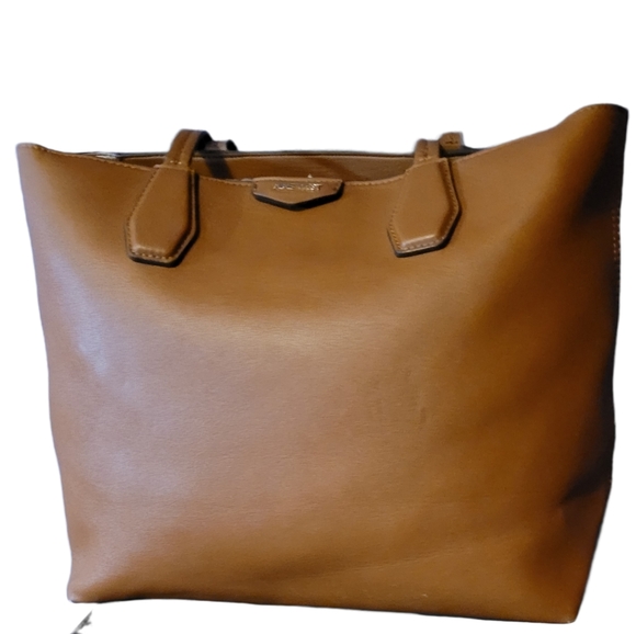 Nine West Handbags - Women Vintage Leather Brown Large Tote Bag By Nine West/ Women Designer Purses/